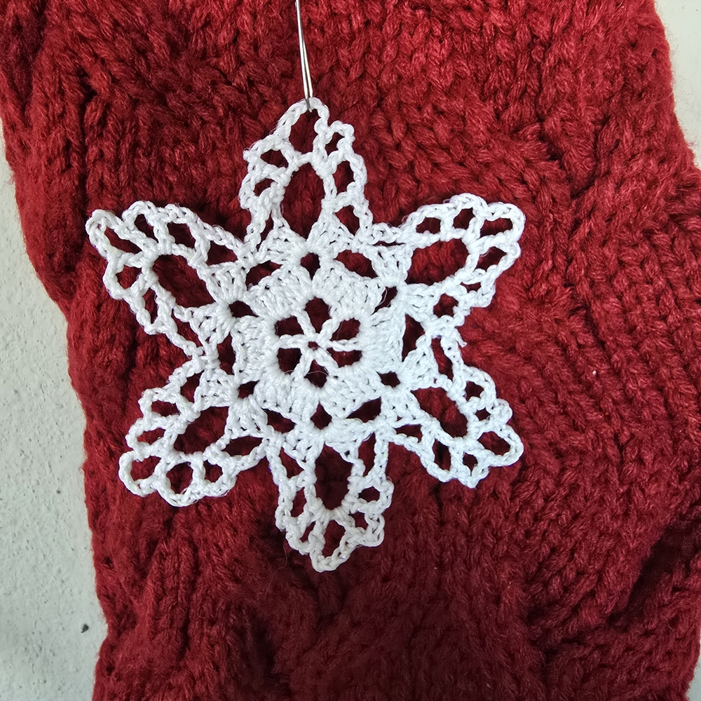 Elegant White Crochet Snowflake Ornament